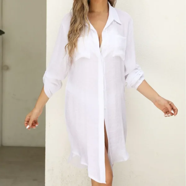 Robe chemise plage femme