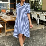 robe chemise à imprimé carreaux tendance