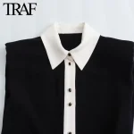 robe midi à manches longues pour femme