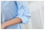 robe chemise bleue avec ceinture pour femme