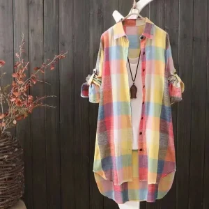 Robe chemise flanelle femme camouflage