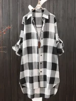 robe flanelle à carreaux noir et blanc pour femme