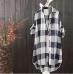 chemise robe femme en flanelle motif noir et blanc