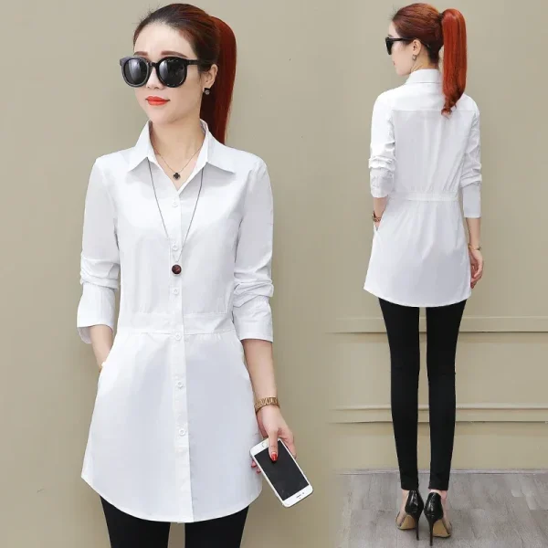 Robe chemise legere femme blanc