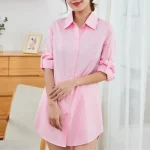 Robe chemise femme rose