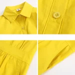 vêtements d'été femme robe chemise jaune