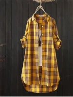 robe chemise en flanelle pour femme