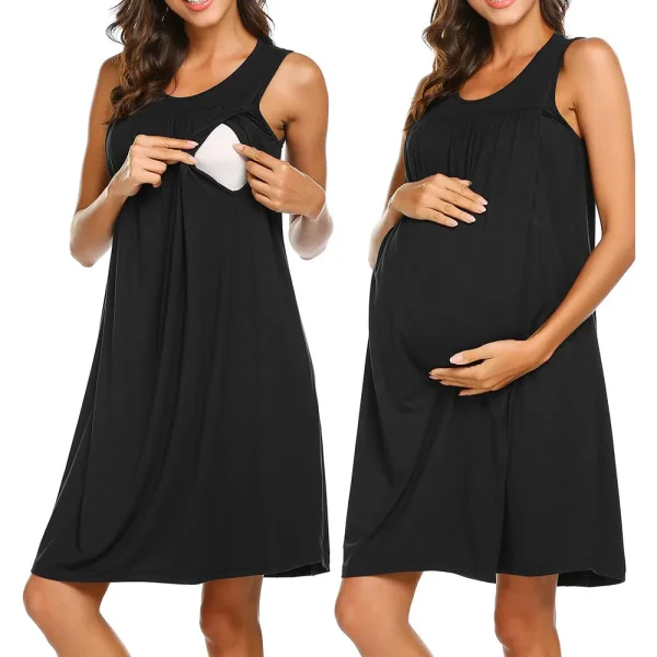 Chemise de nuit femme allaitement sans manche
