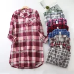 chemise de nuit femme flanelle à carreaux