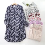 chemise de nuit à motifs carreaux pour femme