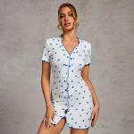 chemise de nuit femme élégante à motifs de cœurs