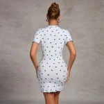 nuit chic femme en chemise douce à cœurs