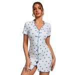 chemise de nuit confortable à motif de cœurs