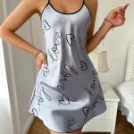 Chemise de nuit femme bretelles spaghetti imprimées