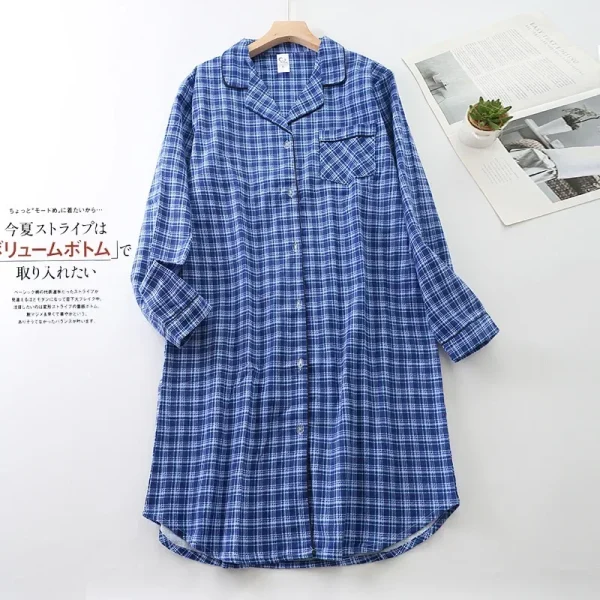 Chemise de nuit femme flanelle à carreaux