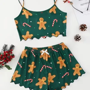 Chemise nuit femme noel pyjama court
