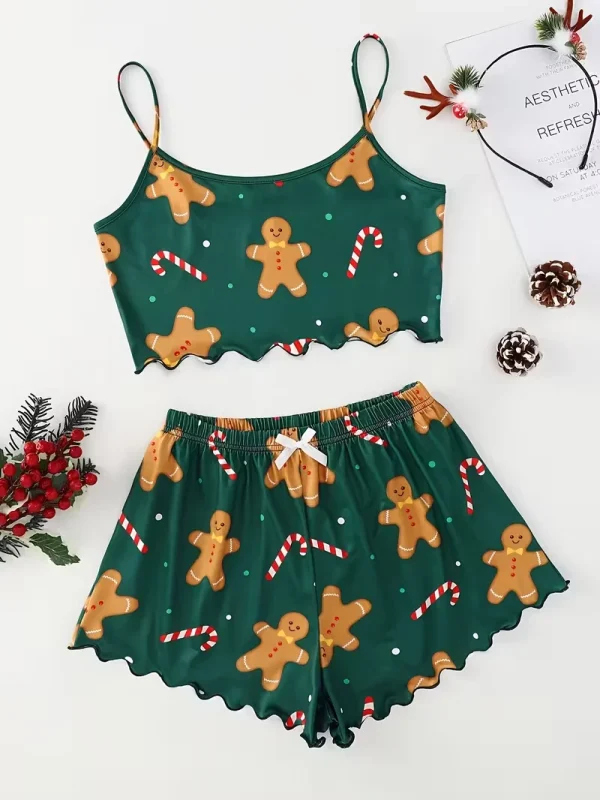 Chemise nuit femme noel pyjama court