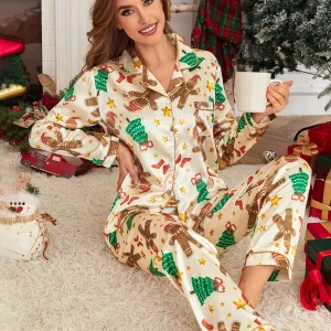 Chemise nuit femme noel ensemble pyjama