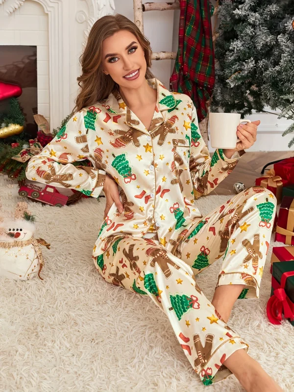 Chemise nuit femme noel ensemble pyjama