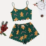 pyjama court femme motif Santa