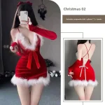 pyjama sexy femme en satin rouge Noël