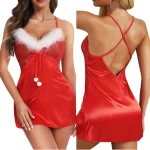 nuisette satin rouge pour les fêtes