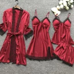 Chemise de nuit femme noel en satin