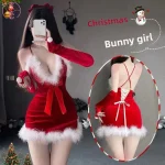 chemise de nuit femme rouge sexy pour Noël