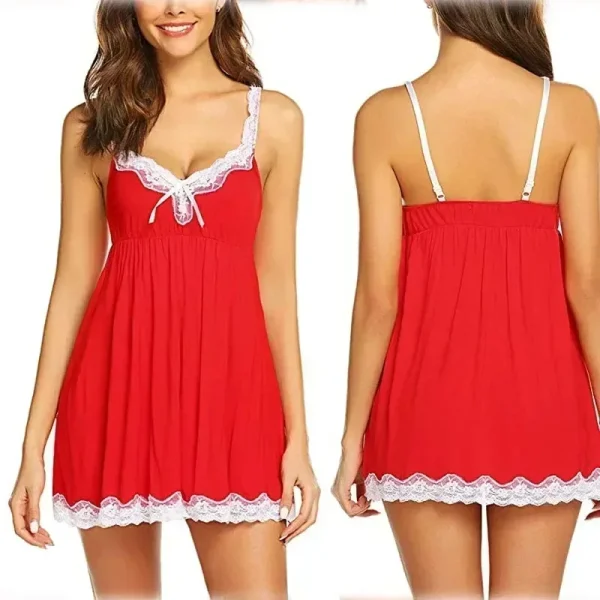 Chemise nuit femme noel dentelle élégante