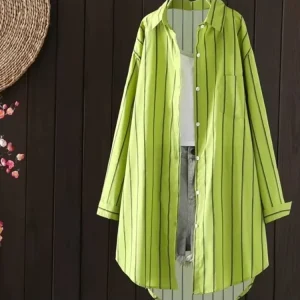 Robe chemise rayée