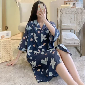 Pyjama robe chemise femme