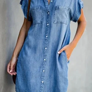 Robe chemise jean femme